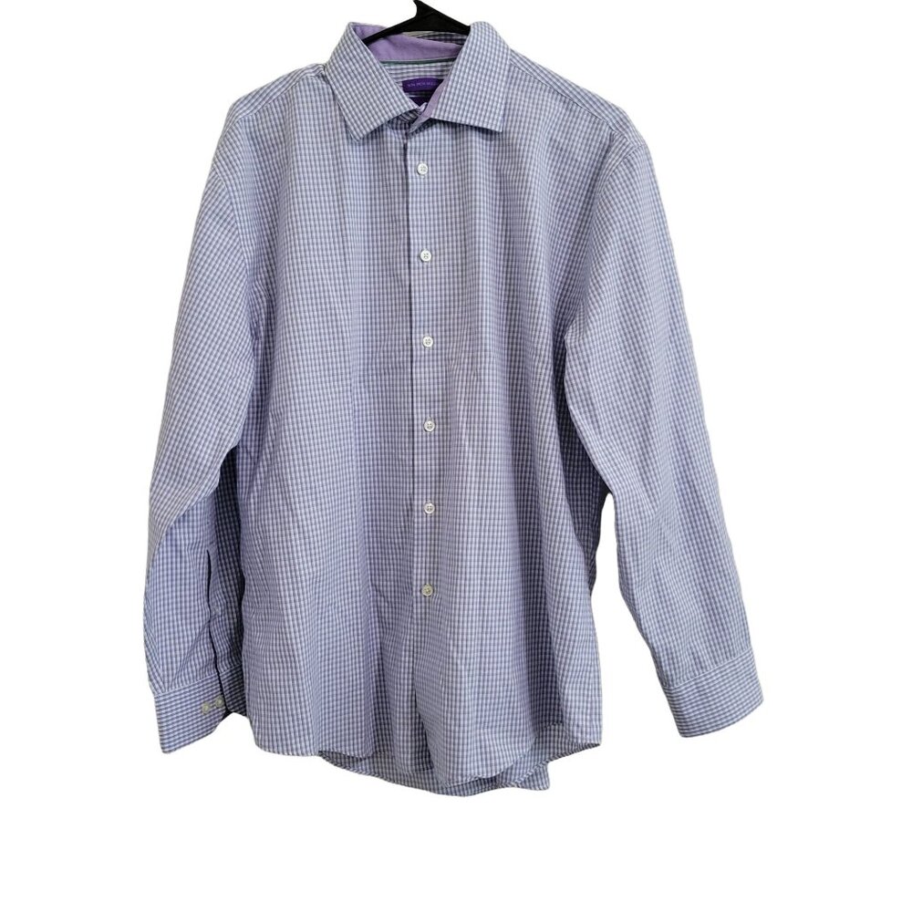 Egara Dress Shirt Mens Size 16.5 Non Iron Modern Fit Egyptian Cotton Flip Cuffs